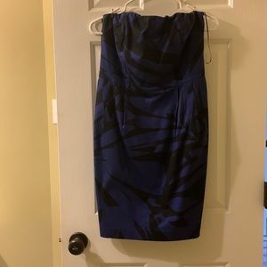 Express strapless blue and black dress, used